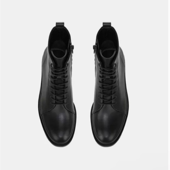 NWT Vince Women’s Cooper Black Leather Lace Up Boots Size 9.5 - Picture 5 of 12